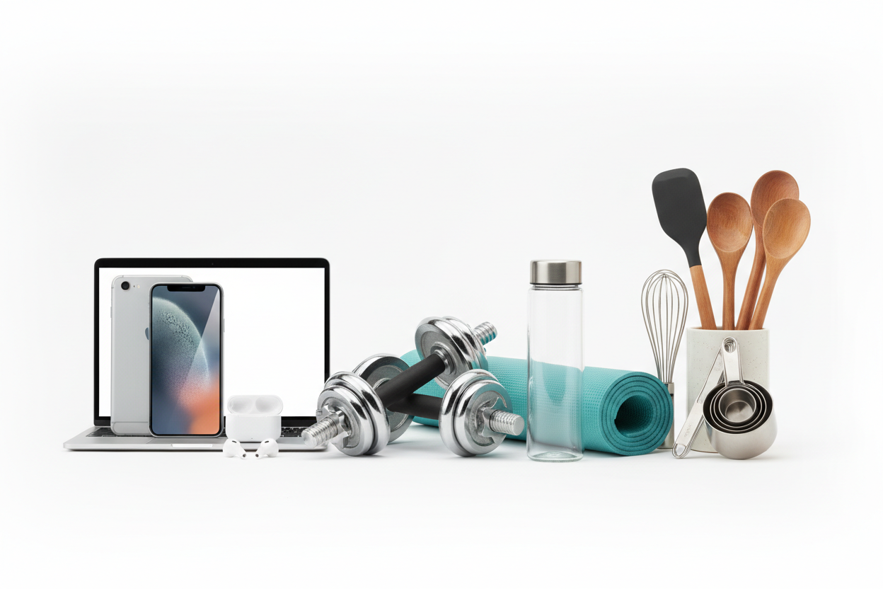 electronic,fittness and utensils