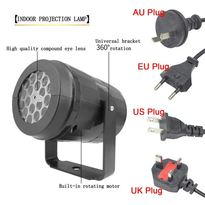 Snowflake LED Projector - Rotating Christmas Holiday Light